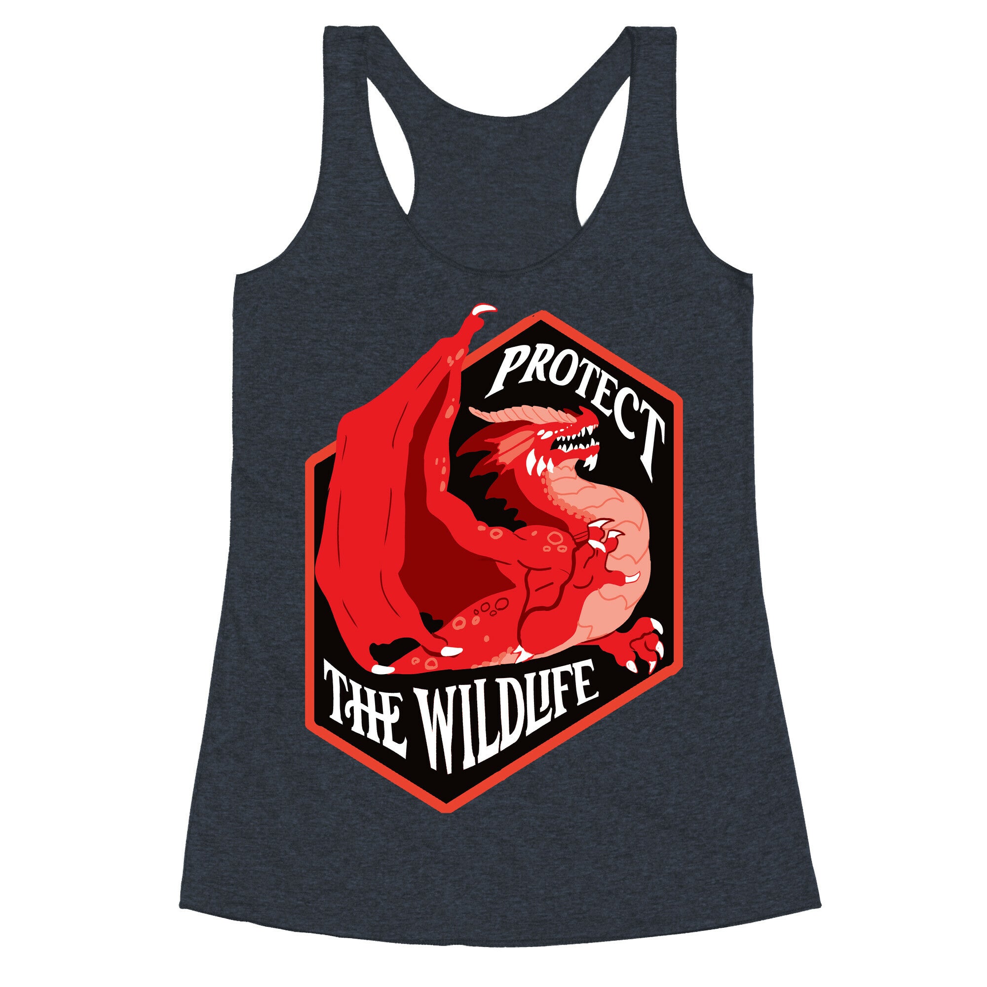 Protect The Wildlife Red Dragon Racerback Tank